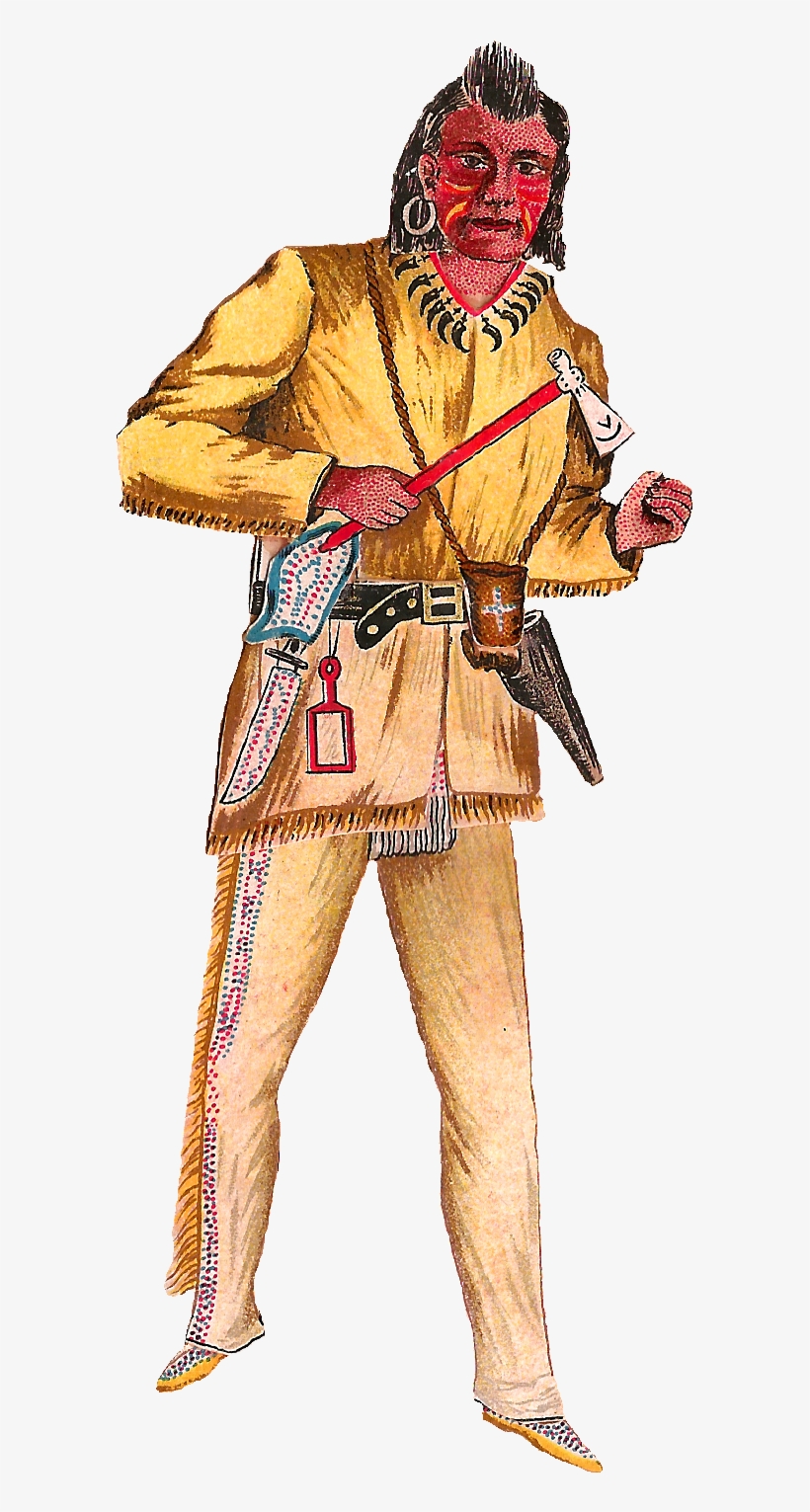 Graphic Stock Antique Images Stock Wild West Western - Native American Character Art, transparent png download