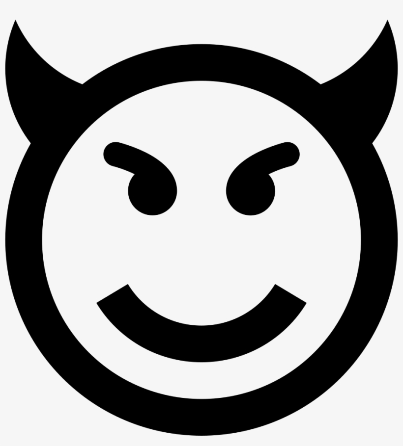 Evil Comments - Evil Emoji Black And White, transparent png download