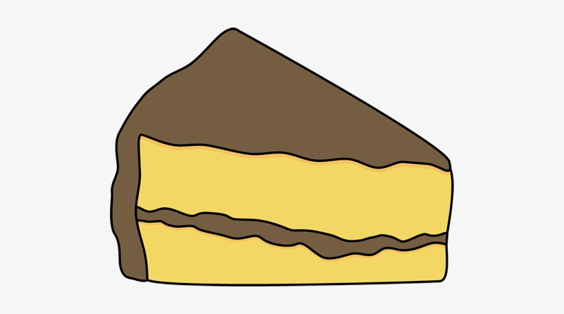 Slice Of Yellow Cake With Chocolate Frosting Clip Art - Slice Of Cake Clip Art, transparent png download