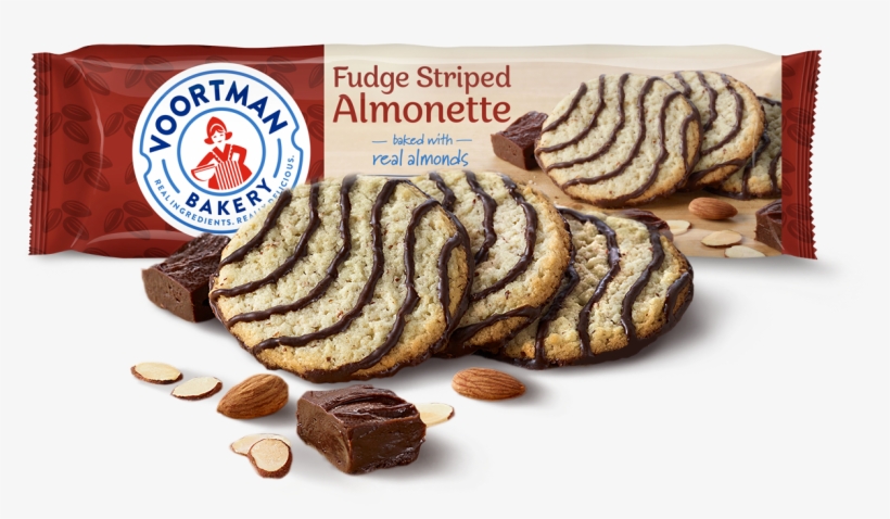 Us Almond Fudge Striped - Voortman Fudge Striped Almonette, transparent png download