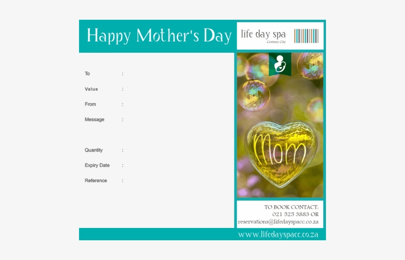 Happy Mother's Day Gift Voucher R1000 - Heart, transparent png download