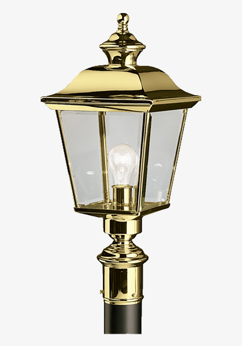 Full Size Of White Outdoor Lamp Post With Outlet Commercial - Kichler 9913pb Outdoor Light, Classic (formal Traditional), transparent png download