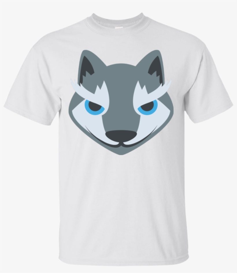 Wolf Face Emoji T-shirt - Wolf Emoji Png, transparent png download