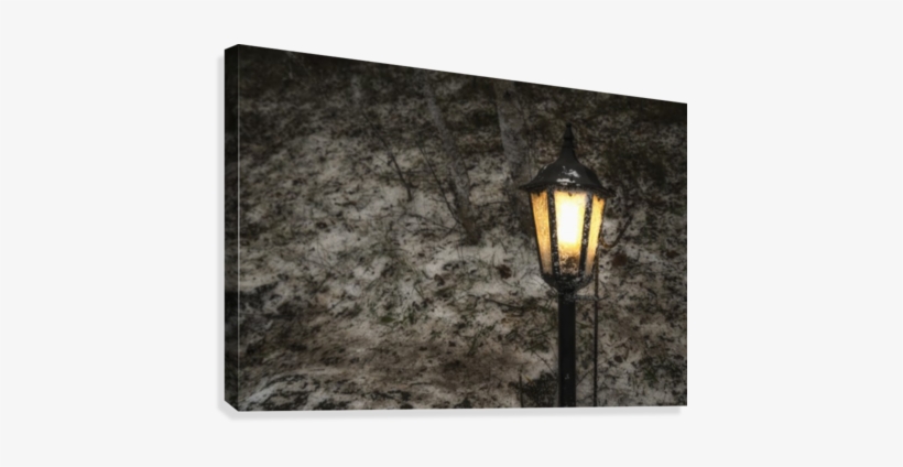 Illuminated Lamp Post Against A Stone Wall - Posterazzi Dpi12300933 Illuminated Lamp Post Against, transparent png download