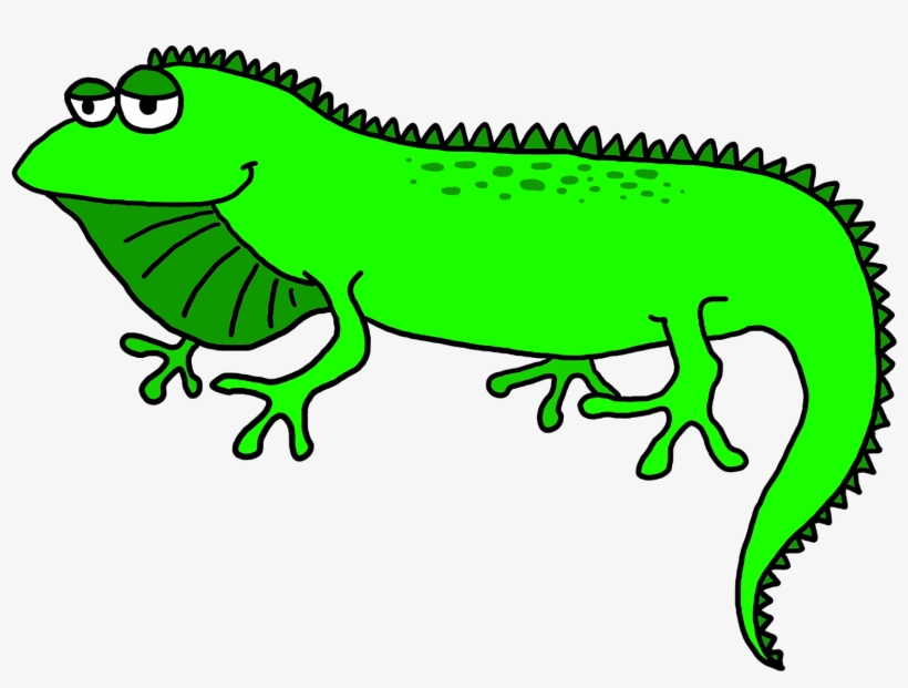 Green Gecko Free On Dumielauxepices Net Small - Clipart Image Of Iguana, transparent png download