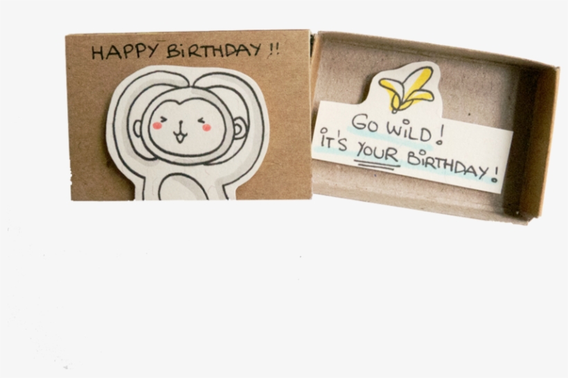 Cute Monkey Birthday Card Matchbox - Matchbox, transparent png download