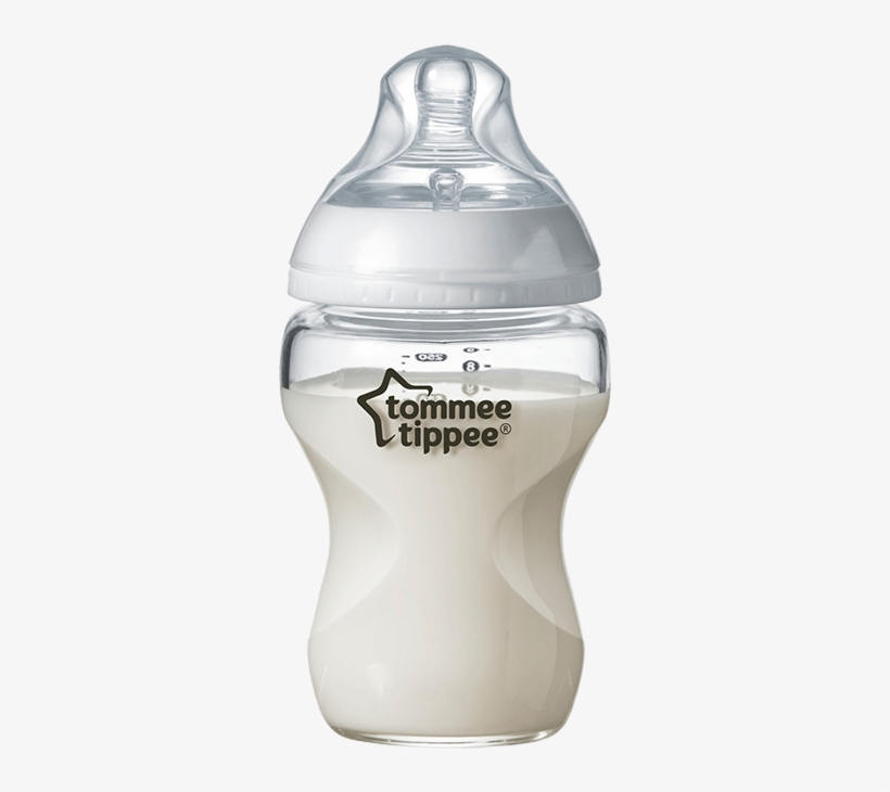 6 Glass Bottle 9oz With Milk - Tommee Tippee Free Bottle Bisphenol-a Glass, transparent png download