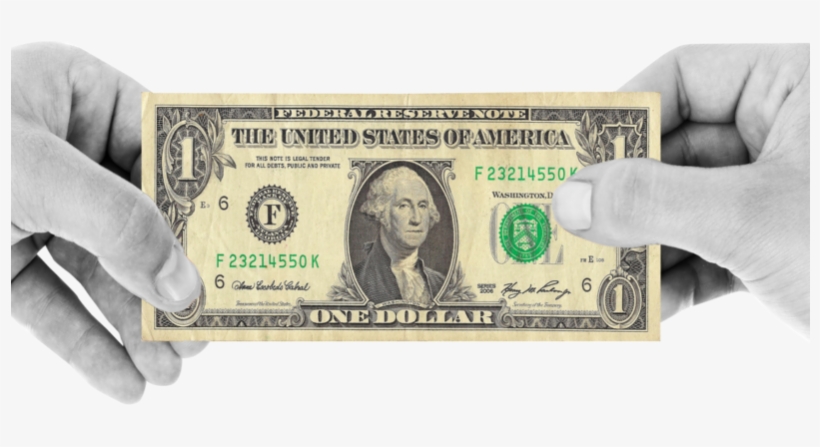 Hand Holding One Dollar Png Transparent Image - Dollar Bill, transparent png download