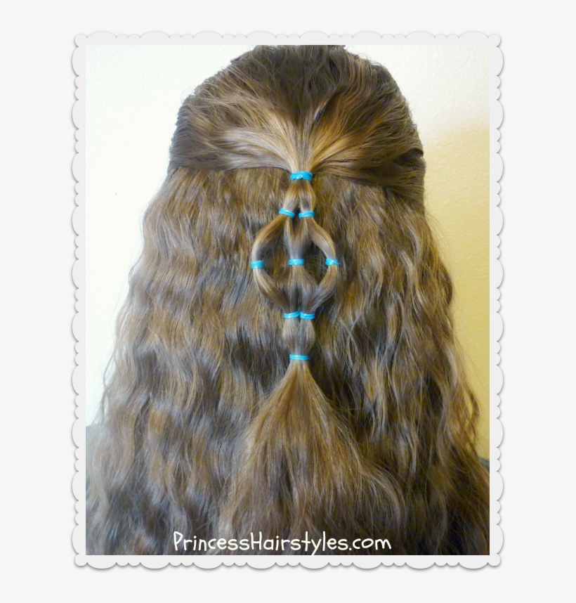 Elastic Design Half Up Hairstyle For Shoulder Length - Hairstyle, transparent png download