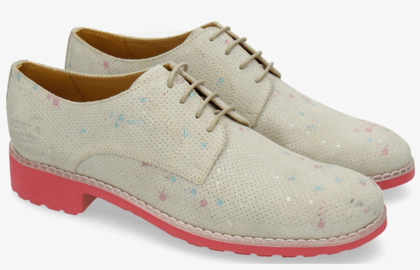 Derby Shoes Ella 11 White Dots Multi - Suede, transparent png download