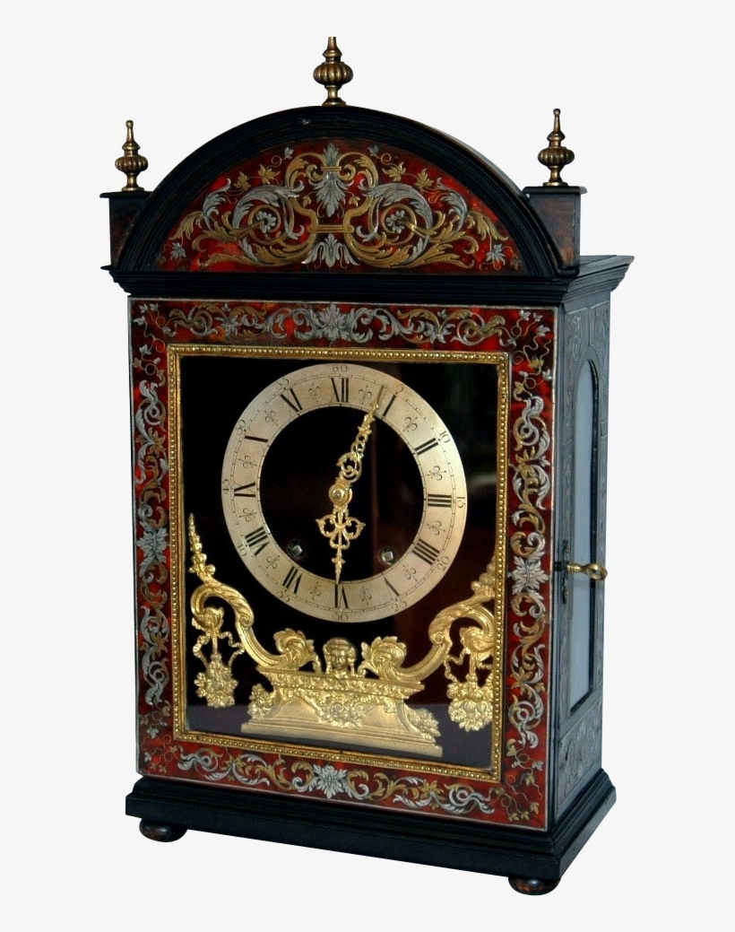 Antique French Boulle Marquetry Bracket Clock - Quartz Clock, transparent png download