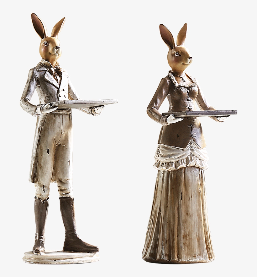 Bunny Rabbit Waitress Lady Figure Resin Statues For - Figurine, transparent png download