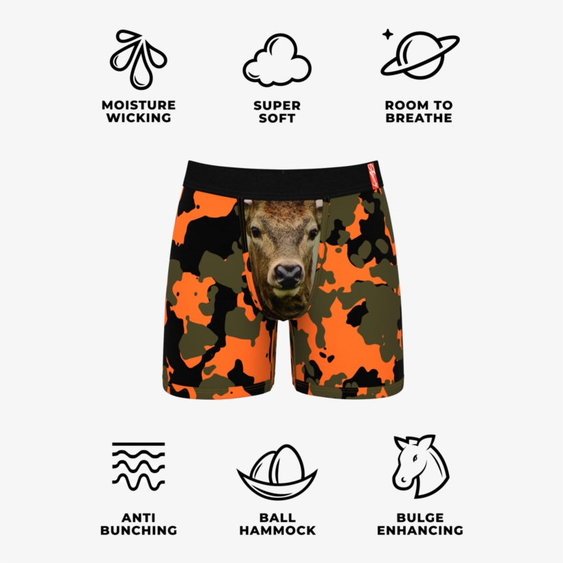 Men's Orange Camo Pouch Underwear - Boxer In Hammock, transparent png download