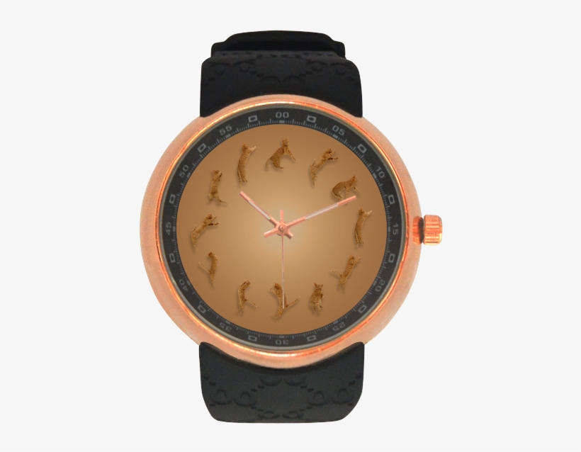 Conceptual Cat O'clock Jumping Cats Men's Rose Gold - Strap, transparent png download