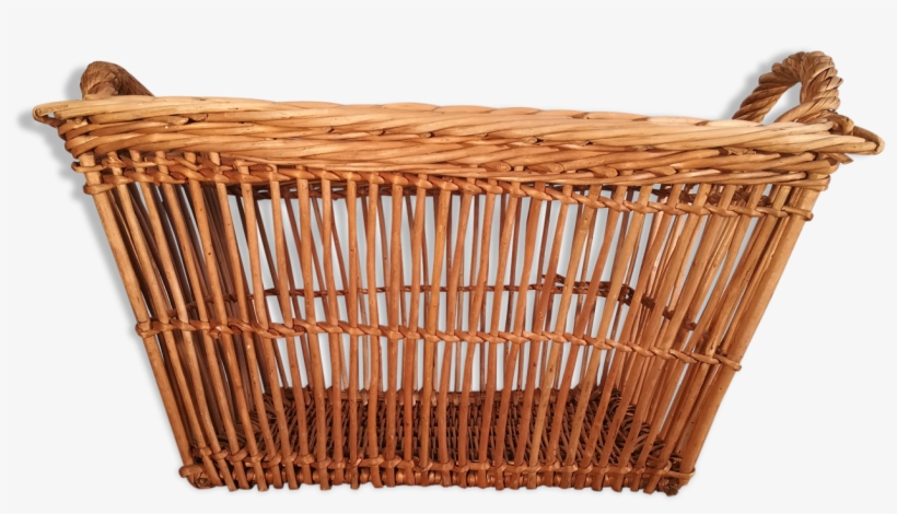 Old Wicker Laundry Basket - Wicker, transparent png download