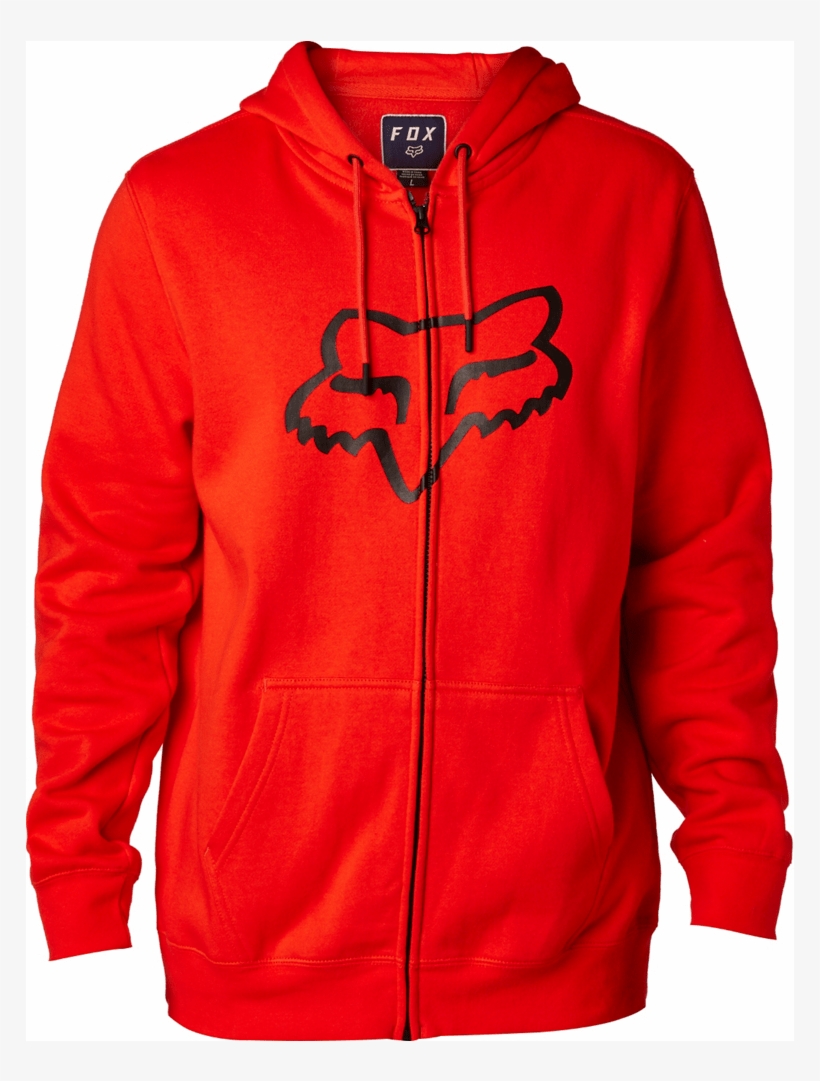 Fox Legacy Fox Head Zip Hoodie Red Large - Fox Racing, transparent png download