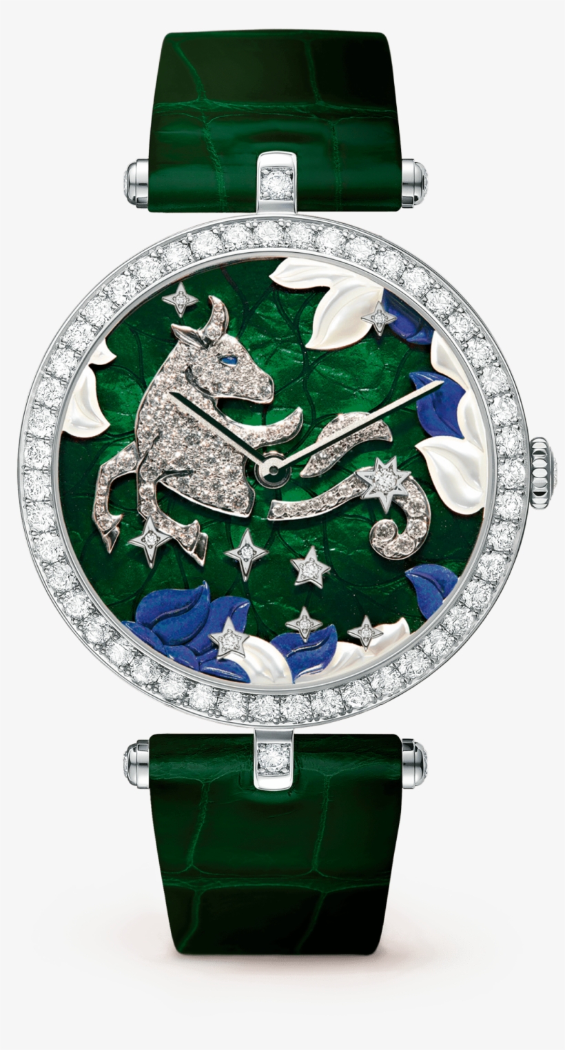 Lady Arpels Zodiac Taurus Watch - Van Cleef Zodiac Watches, transparent png download