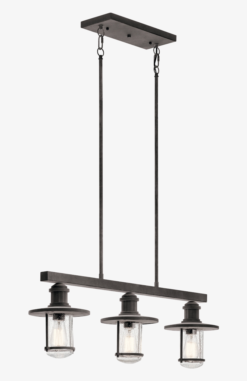 Riverwood 3 Light Outdoor Linear Chandelier Wzc - Kichler Riverwood Outdoor Wall Light, transparent png download