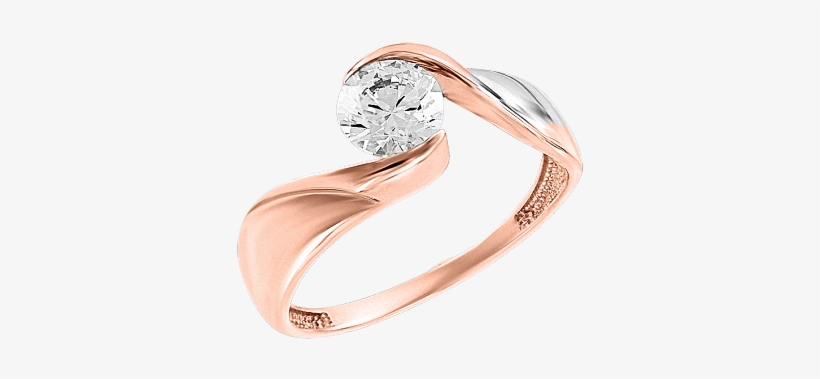 Lady´s Ring In Red Gold Of 585 Assay Value With Zirconia - Engagement Ring, transparent png download