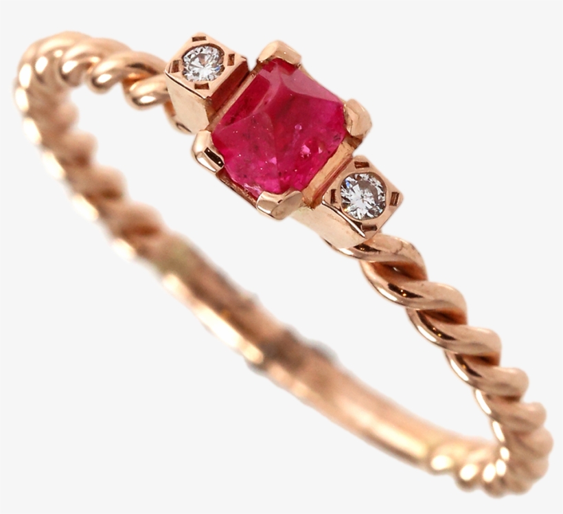 Dainty Red Spinel Crystal Ring - Diamond, transparent png download