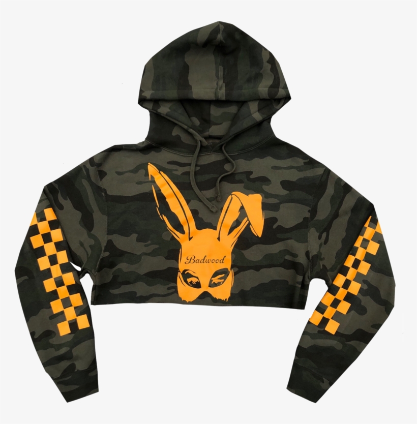 Bad Bunny Cropped Hoodie In Camo - Top, transparent png download