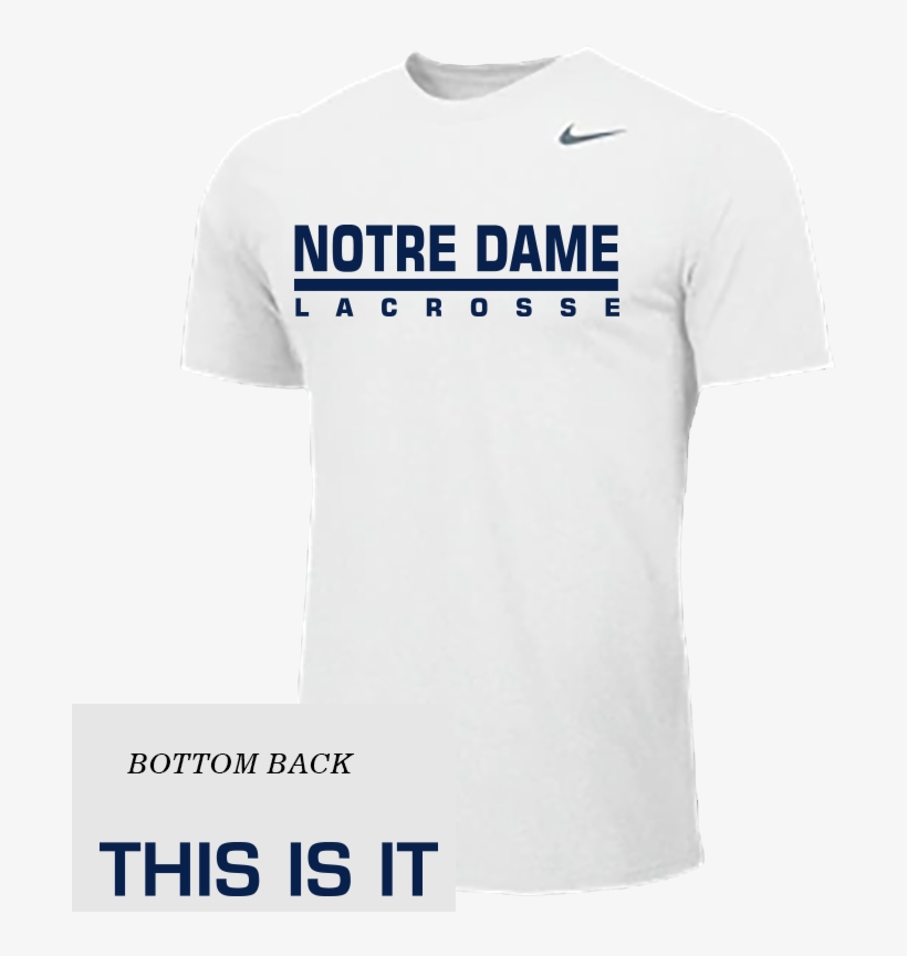 Notre Dame Lacrosse Nike Tshirt - Active Shirt, transparent png download