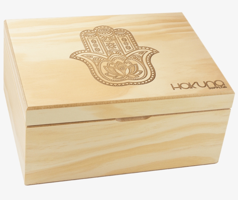 Natural Pine Stash Box Hamsa - Box, transparent png download