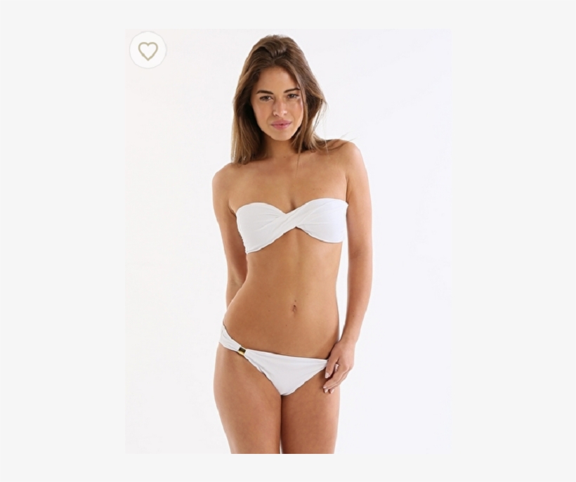 White Twisted Bandeau Bikini By Phax - Lingerie Top, transparent png download