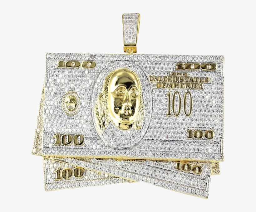 Iced Out Benjamin Bills Pendant - Handbag, transparent png download
