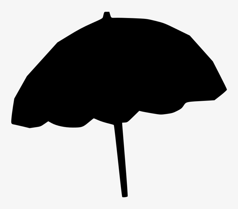 Silhouette Cartoon Clip Art And White - Umbrella, transparent png download