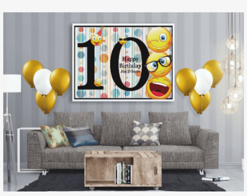 Emoji Birthday Banner, Emoji Birthday Theme, Personalized - Birthday, transparent png download