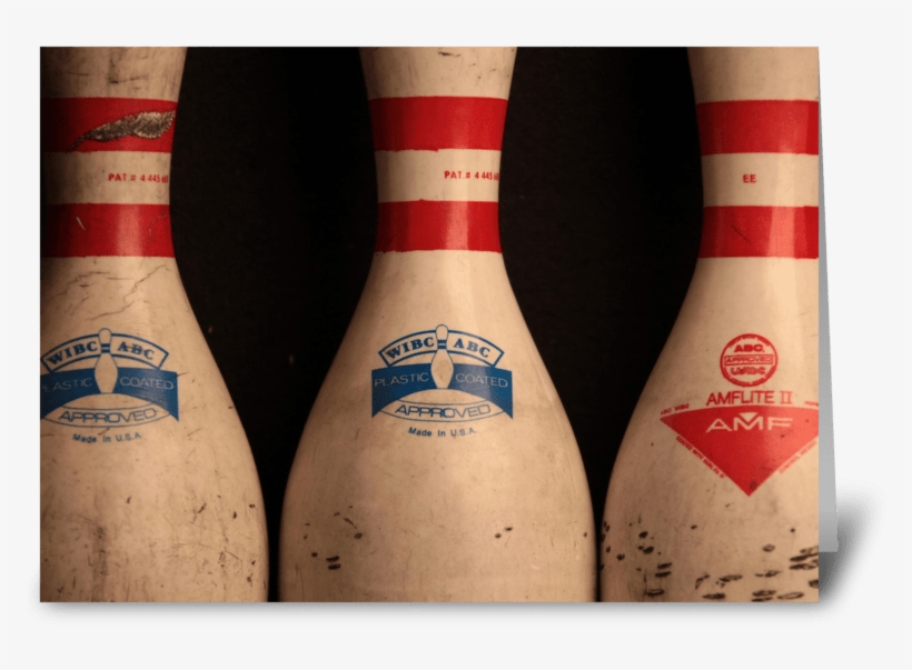 Bowling Pins Greeting Card - Ten-pin Bowling, transparent png download