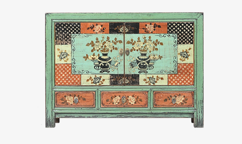 Xn360 Aparador Vintage Flores De Diseño Chino Oriental - Drawer, transparent png download