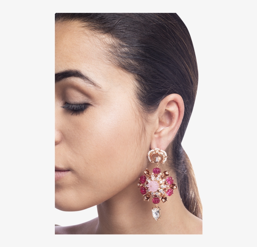Jardin De Rosa Ear Pendants Jardin De Rosa Ear Pendants - Earrings, transparent png download