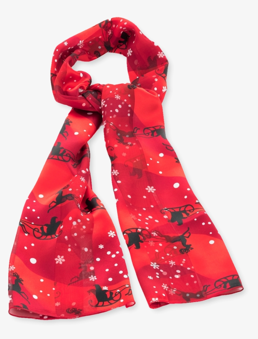 Christmas Scarf Santa Rudolph Festive Snowflakes Snowman - Christnas Scarf, transparent png download