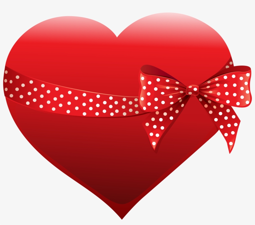 Heart With Bow Transparent Clip Art Image, transparent png download