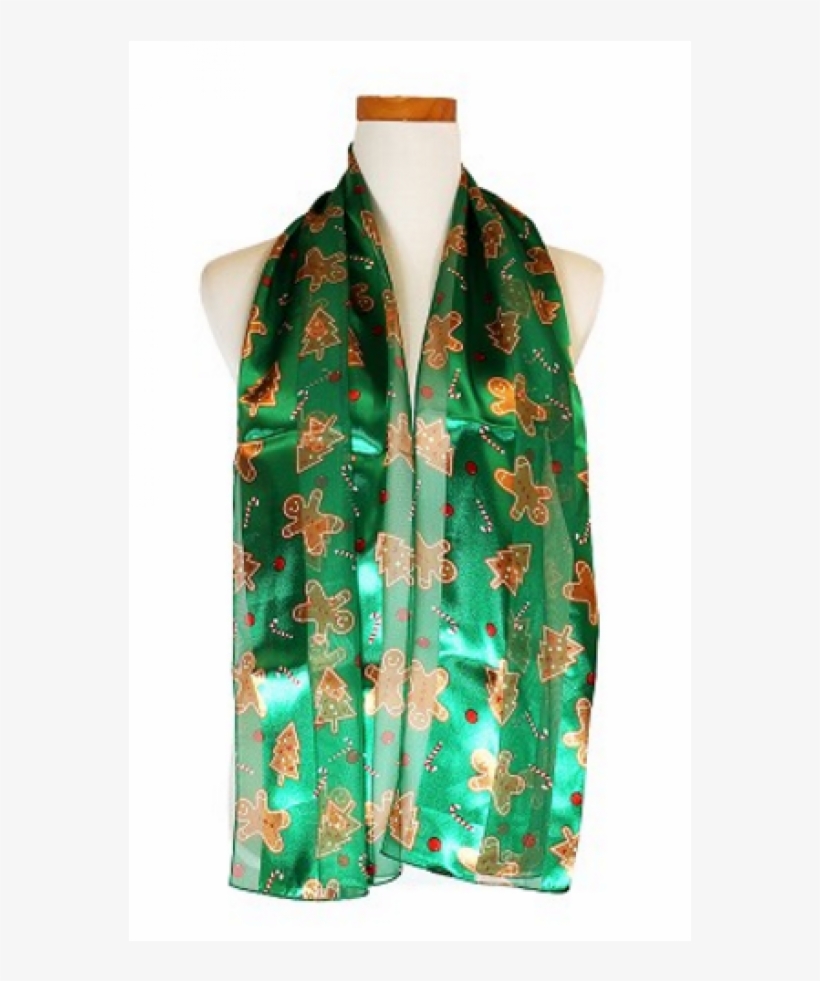 Gingerbread Satin Scarf - Scarf, transparent png download