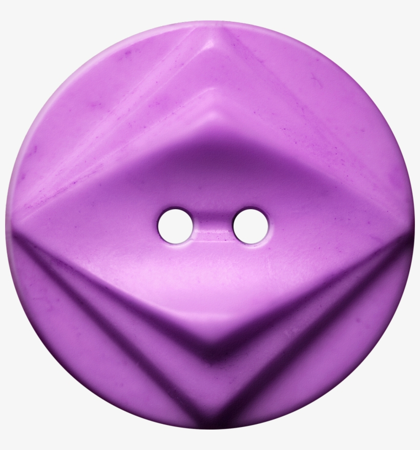 Button With Double Diamond Motif, Purple - Circle, transparent png download