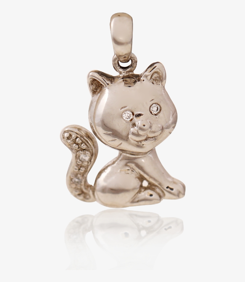 Cute Platinum Kitten Pendant - Locket, transparent png download