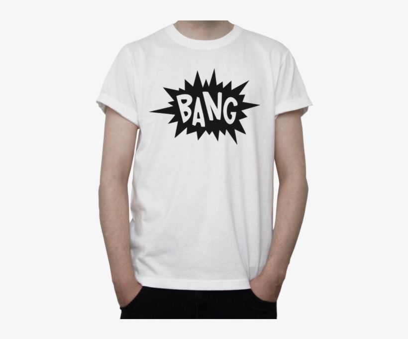 Bang Pop Art T-shirt Bw Word Design Retro Comic Book - Silk Road Logo T Shirt, transparent png download