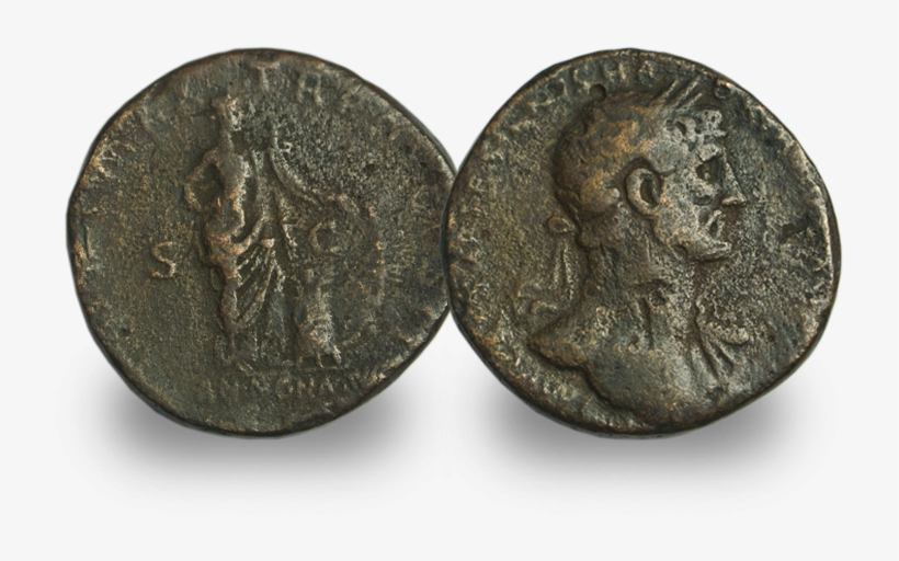 An Original Roman Sestertius Coin, Around 2,000 Years - Dime, transparent png download
