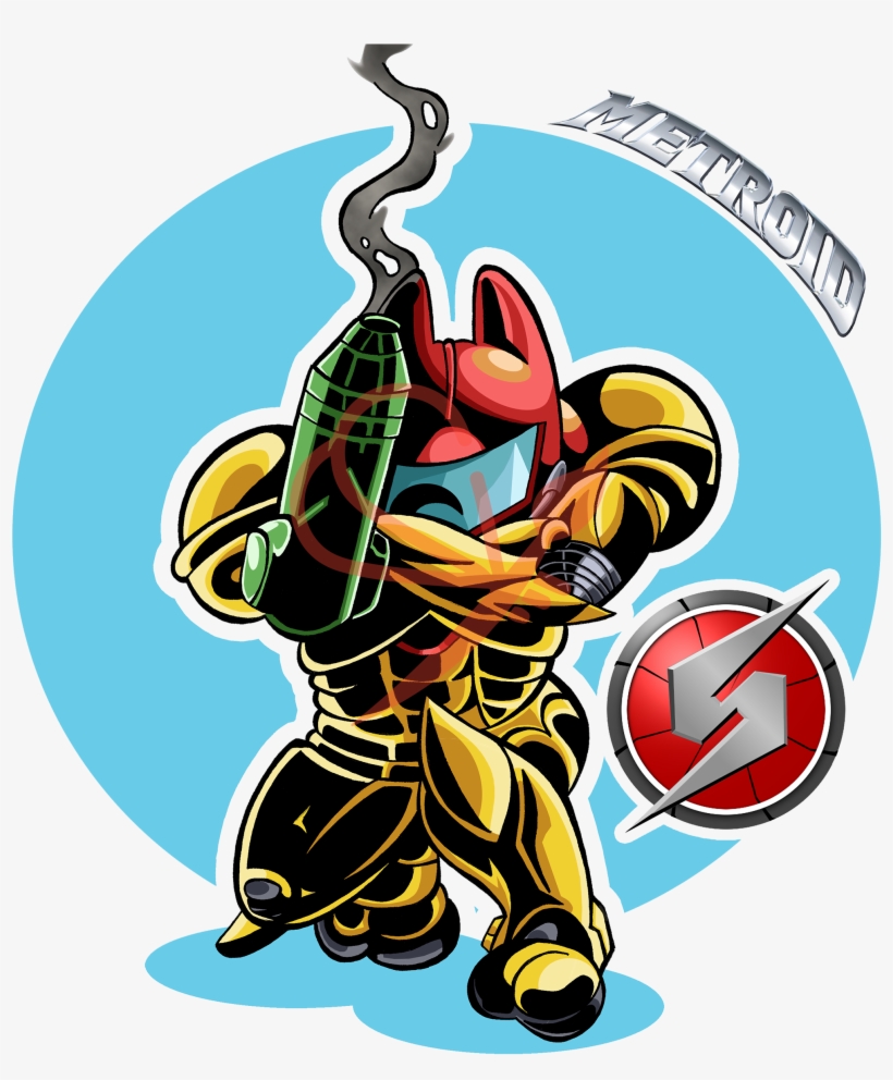 Parodia Metroid Samus Aran Nintendo, Videojuego Retro, - Metroid, transparent png download