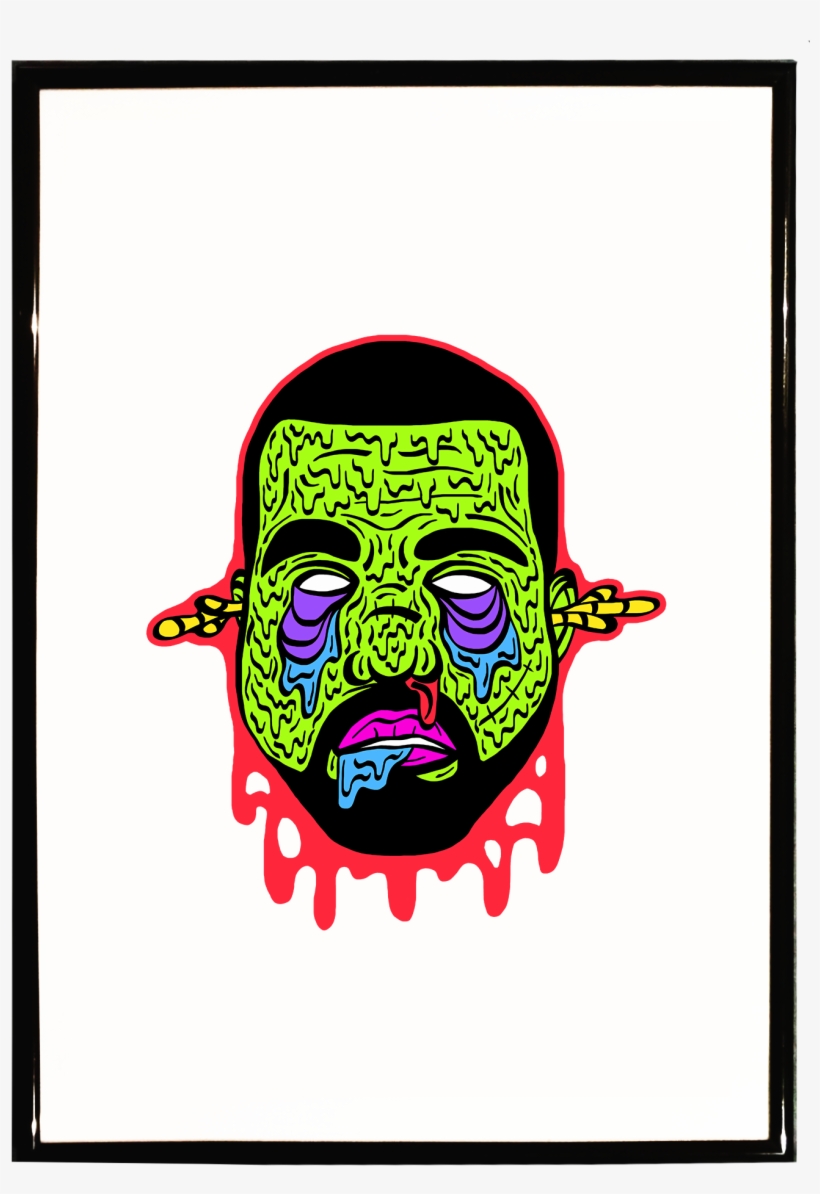 Zombie Kanye West A3 Print $24 - Zombie Kanye West, transparent png download