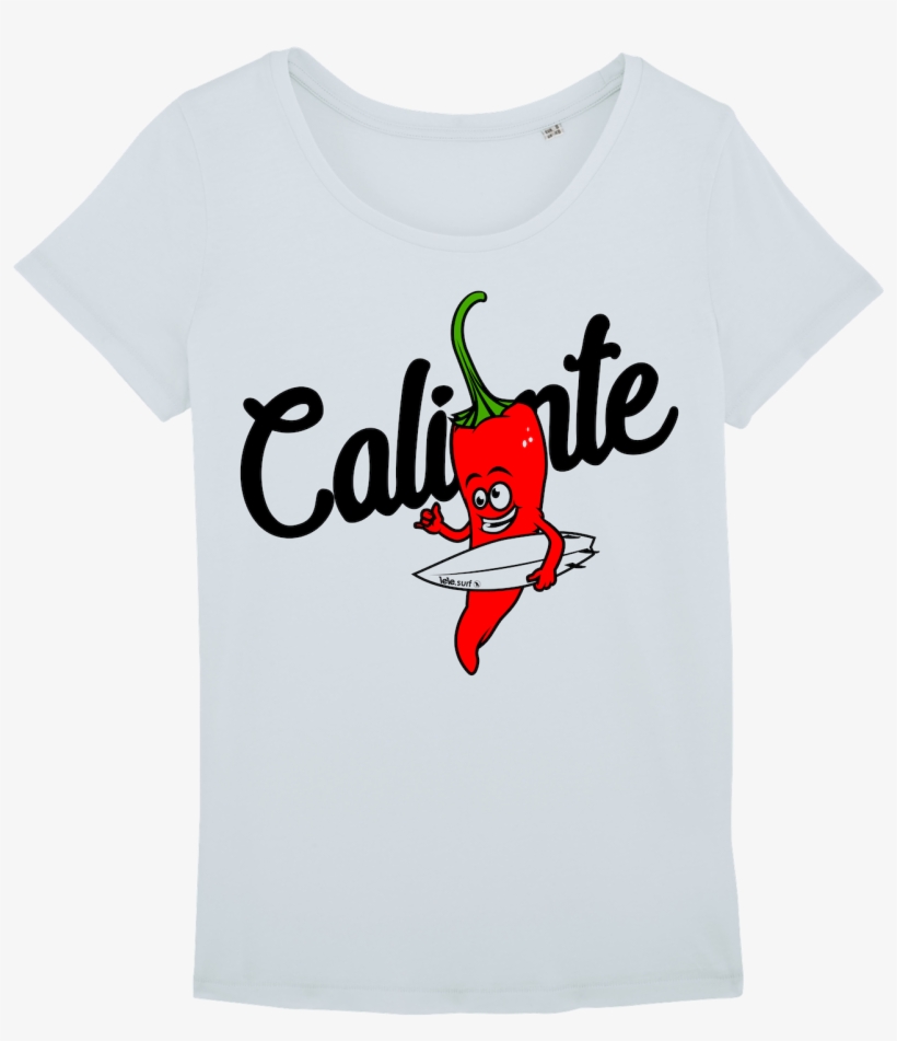 Surf T-shirt Women Baby Blue, Stoked Pepper - Cartoon, transparent png download