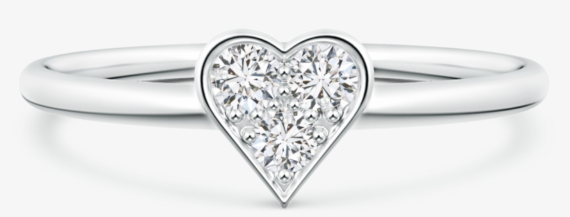 Pave Set Lab Grown Diamond Heart Promise Ring - Pre-engagement Ring, transparent png download