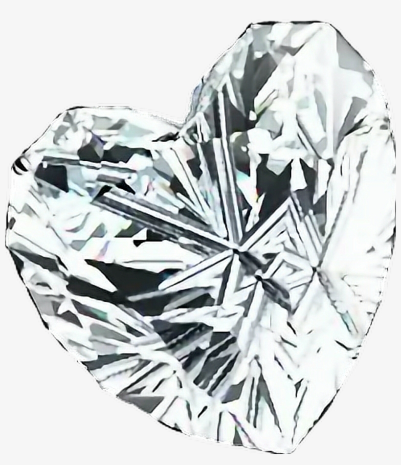 Diamond Heart Diamondheart Diamante Coracao White White, transparent png download