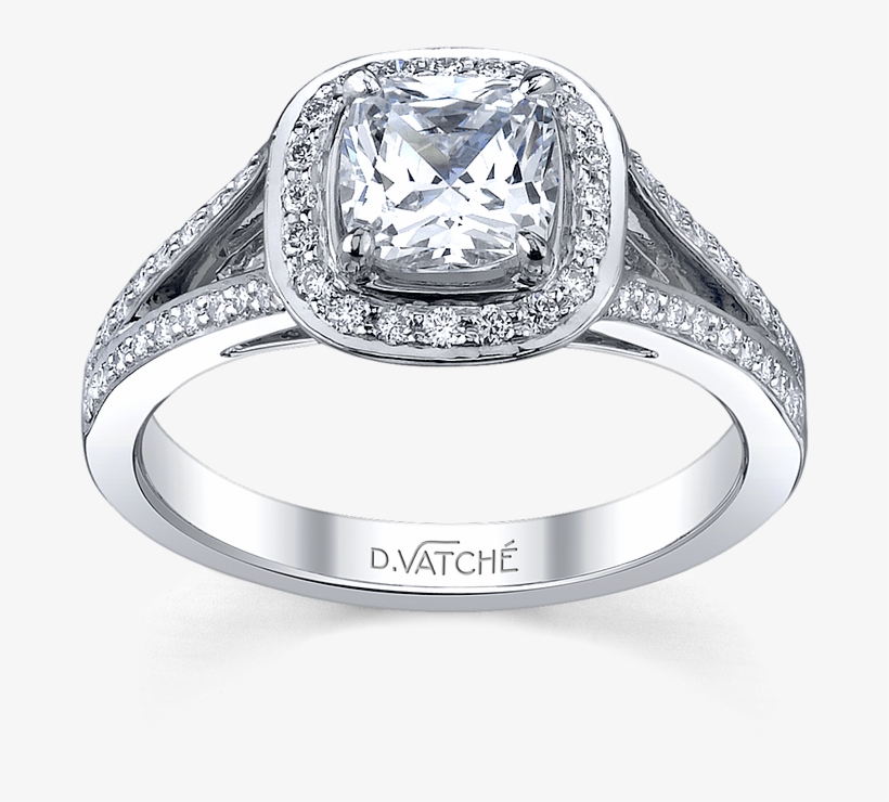 1015 Face Up M - Split Shank Halo Engagement Ring, transparent png download
