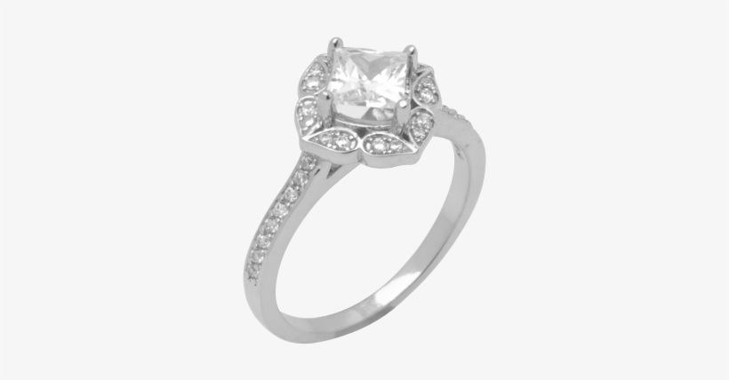 14k White Gold Diamond Ring D2144 - Pre-engagement Ring, transparent png download