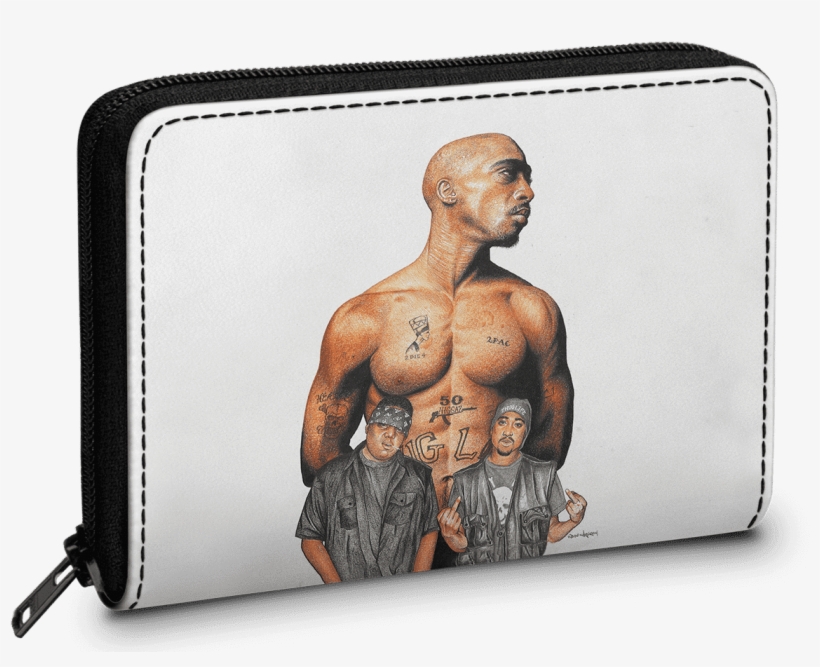 Dailyobjects 2pac Biggie Zipper Slim Card & Coin Wallet - Tattoo Tupac, transparent png download