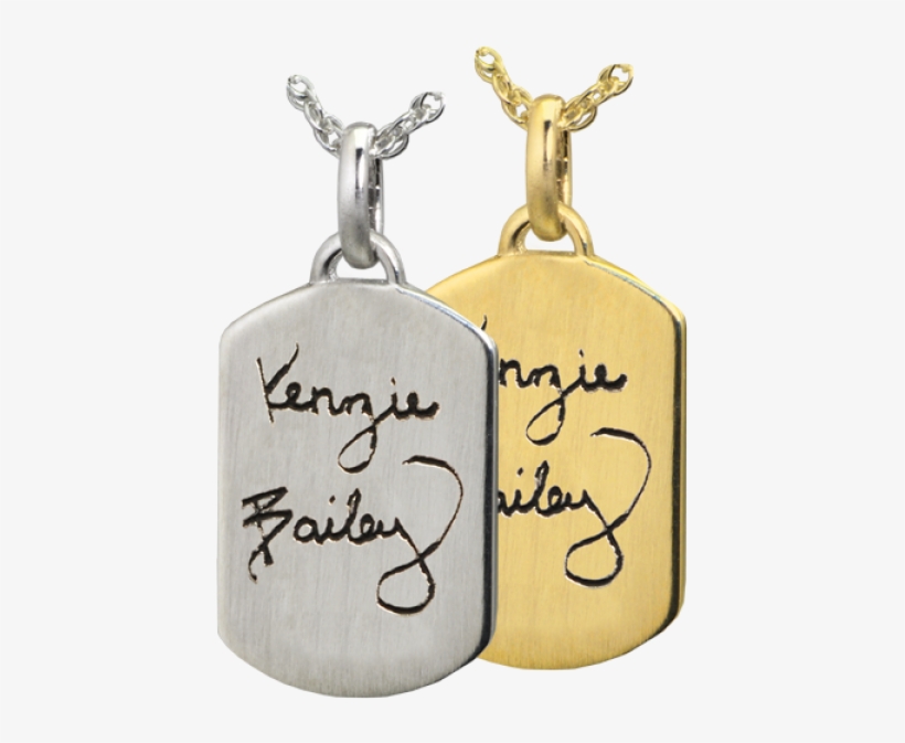 Petite Dog Tag Handwriting Jewelry - Jewellery, transparent png download